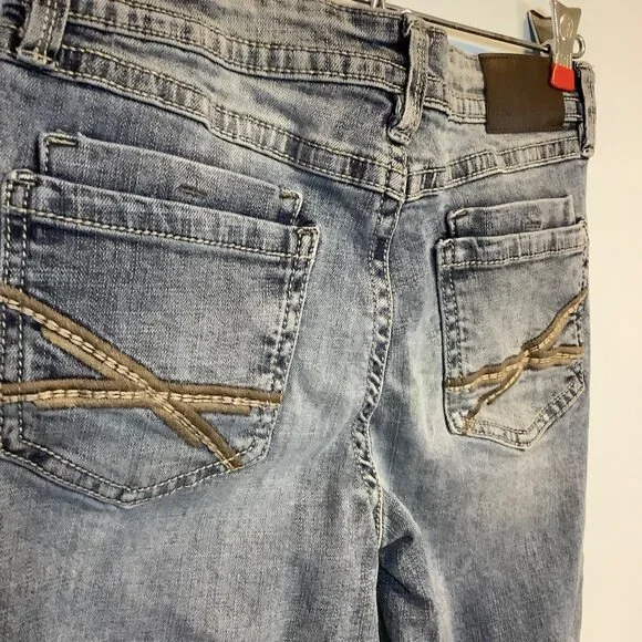 Axel Boys Jeans Size 14 Classic Straight Light Wash Embroidered Pockets - Picture 5 of 13